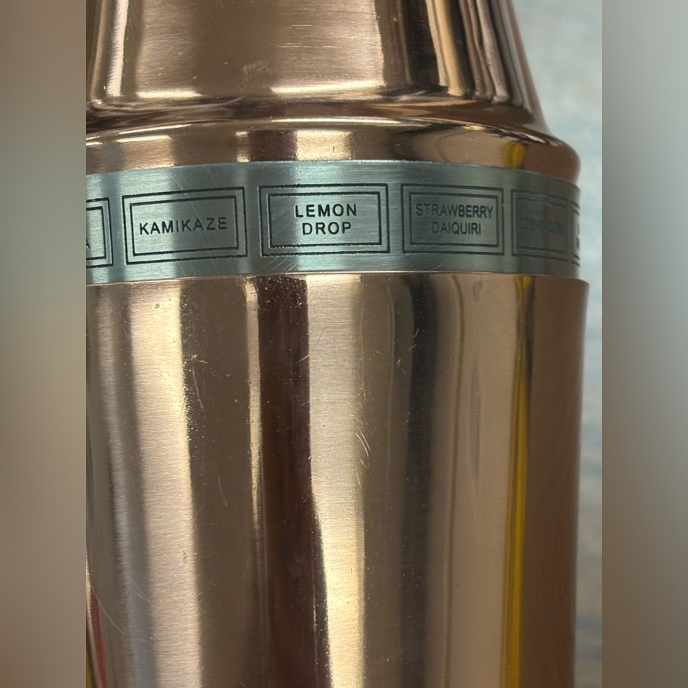 5 piece Copper Cocktail Shaker w Recipes and spoon - Picture 5 of 8